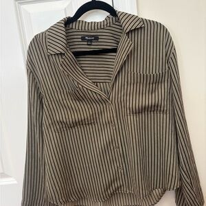 Madewell Brown Striped Button Down Shirt